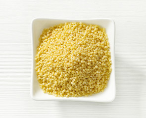 bowl of millet grains