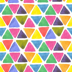 watercolor seamless pattern with triangle - 73825165