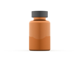 Orange pills bottle isolated