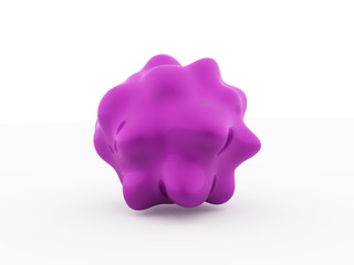 Pink bacteria cell isolated on white