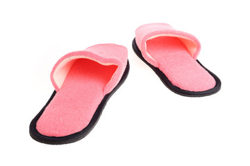 pink slippers footwear isolated on white background