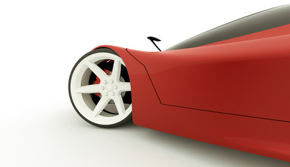 Red sport car concept rendered