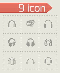 Vector headphone icon set