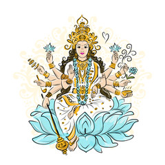 Indian goddess Shakti, sketch for your design