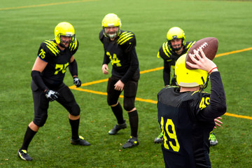 Men playing american football