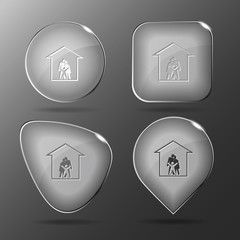 Family. Glass buttons. Vector illustration.