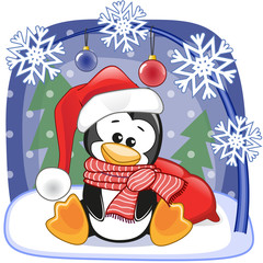Obraz premium Santa Penguin