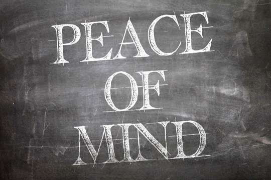 Peace of Mind written on blackboard
