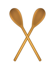 Two crossed wooden spoons
