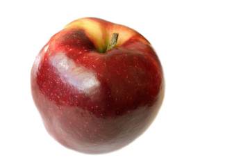 One apple on white background