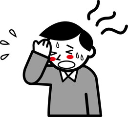 発熱する男性