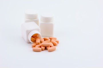 pills on white background