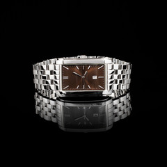 Swiss watches on black background