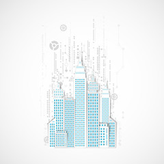 Technology city background. Vector]