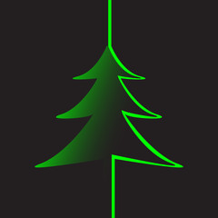 Christmas green tree. vector illustration