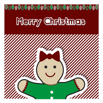 Christmas gingerbread card, vector