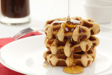 Waffles with honey