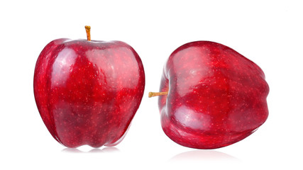 Red apple on white background
