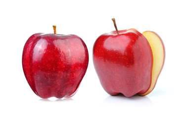 Red apple on white background