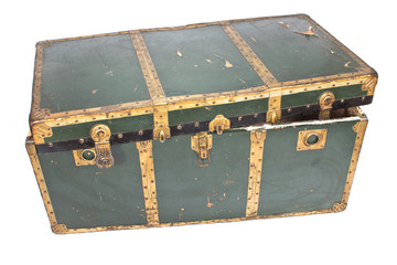 Old chest isolated on white