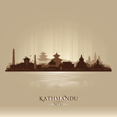 Kathmandu Nepal  city skyline vector silhouette