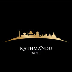 Kathmandu Nepal  city skyline silhouette black background