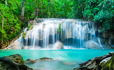 Erawan Waterfall in Thailand National Park