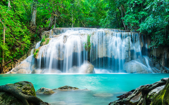 Erawan Waterfall in Thailand National Park © calcassa