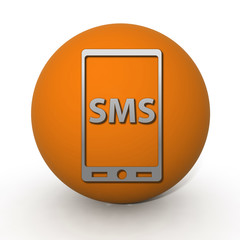 sms circular icon on white background