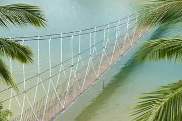 Zelfklevend Fotobehang hanged bridge © Yury Zap