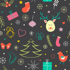 Christmas pattern in winter style.