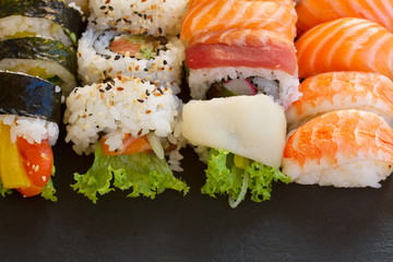 lunch with  sushi dish