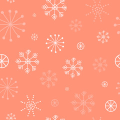 Seamless winter pattern with snowflakes.