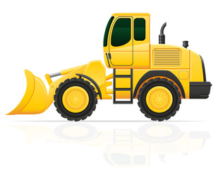 Fototapeta na wymiar bulldozer for road works vector illustration