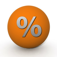 Percent circular icon on white background