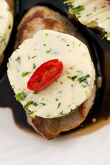 steak with herbs butter