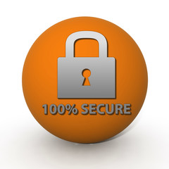 Lock circular icon on white background
