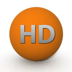 HD circular icon on white background