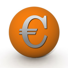 Euro circular icon on white background