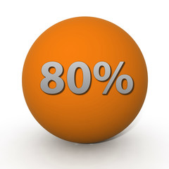 Eighty percent circular icon on white background