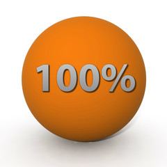 Hundred percent circular icon on white background