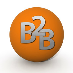 B2B circular icon on white background