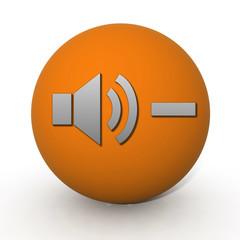 Volume circular icon on white background