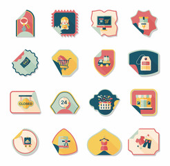 shopping sticker banner flat design background set, eps10