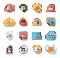 shopping sticker banner flat design background set, eps10