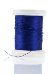 Bobine de fil bleu