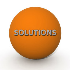 Solutions circular icon on white background