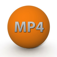 MP4 circular icon on white background