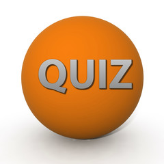 Quiz circular icon on white background