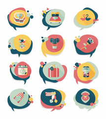 Valentine’s Day speech bubble banner flat design background se